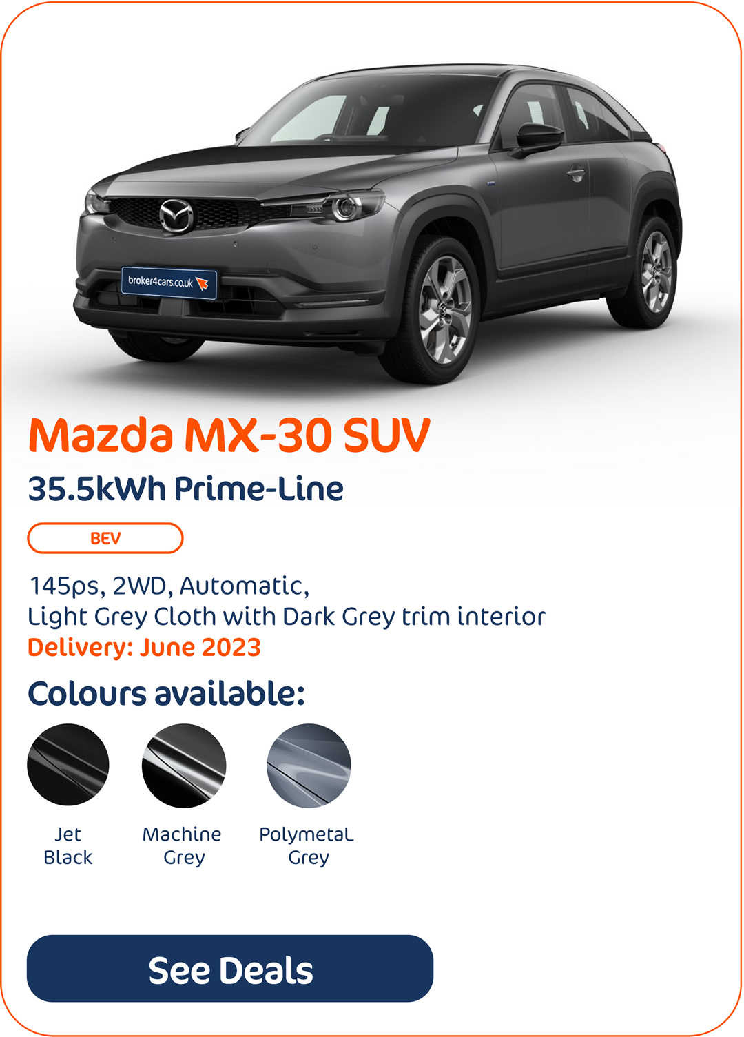 Mazda MX-30 SUV 35.5kWh Prime-Line - Click to Enquire